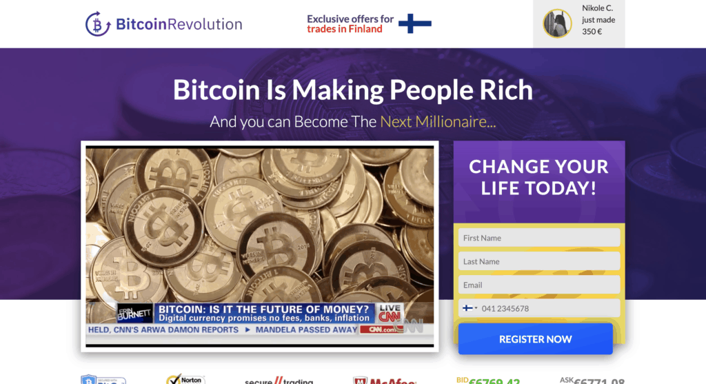 bitcoin revolution huijaus