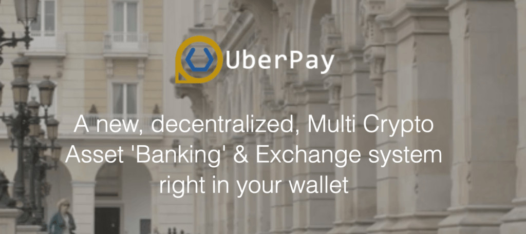 UberPay Wallet on sininen. hajautettu salausvaluuttakauppapaikka.