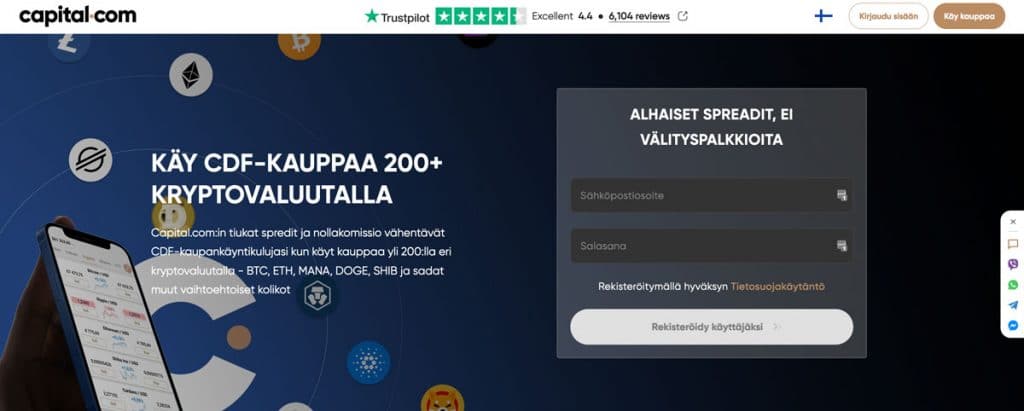 Osta kryptovaluuttoja Capital.com-sivustolta